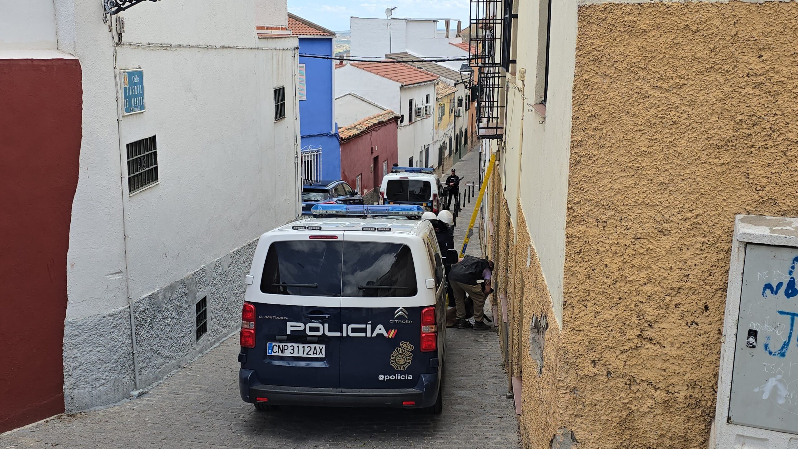 Policía Nacional registro calle Bazo Jaén