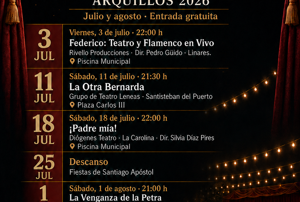 Arquillos estrena el primer Encuentro Nacional de Teatro Amateur con seis compañías y funciones gratuitas al aire libre