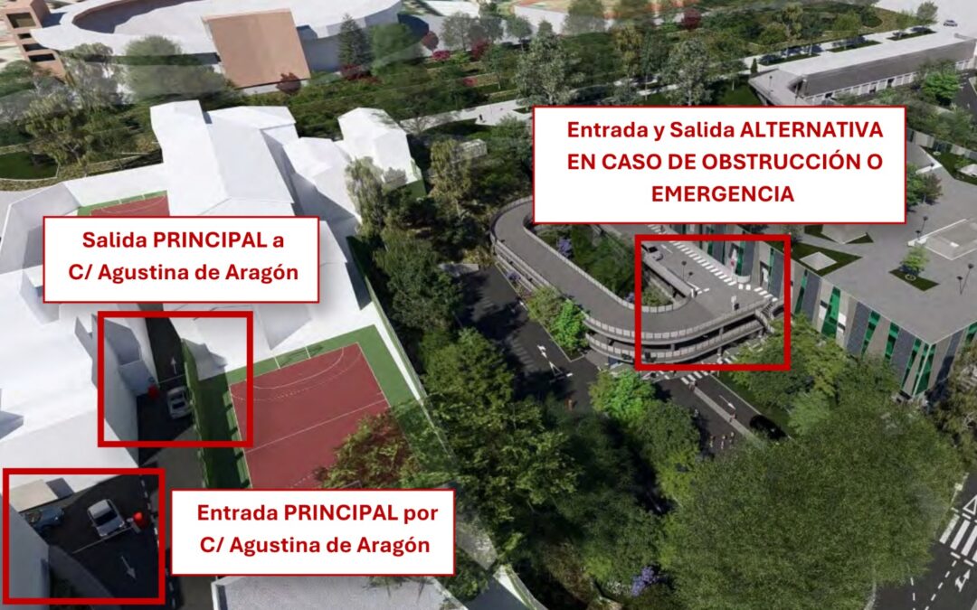 Los accesos al futuro aparcamiento de La Alameda irán por Agustina de Aragón y Ronda Sur, sin afectar al colegio Jesús y María ni al parque