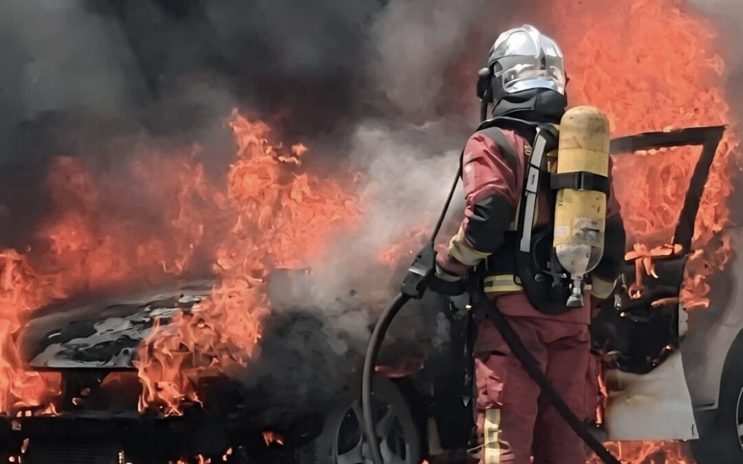 Un vehículo arde en la Calle Ancha de Torredelcampo y las llamas afectan a varios coches estacionados