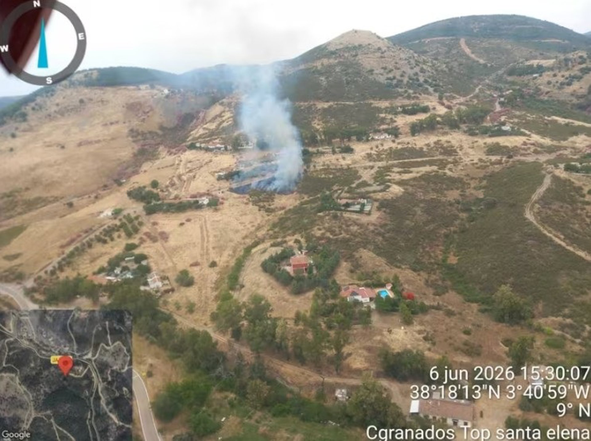 Jaén.-Sucesos.- Extinguido el incendio forestal declarado en Baños de la Encina