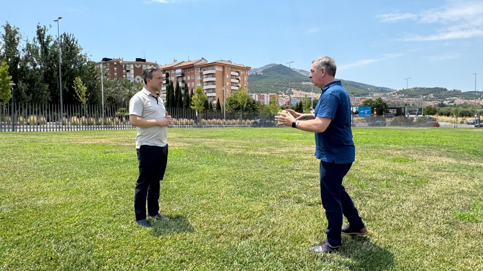 Julio Millán y Javier Padorno en el Parque del Bulevar