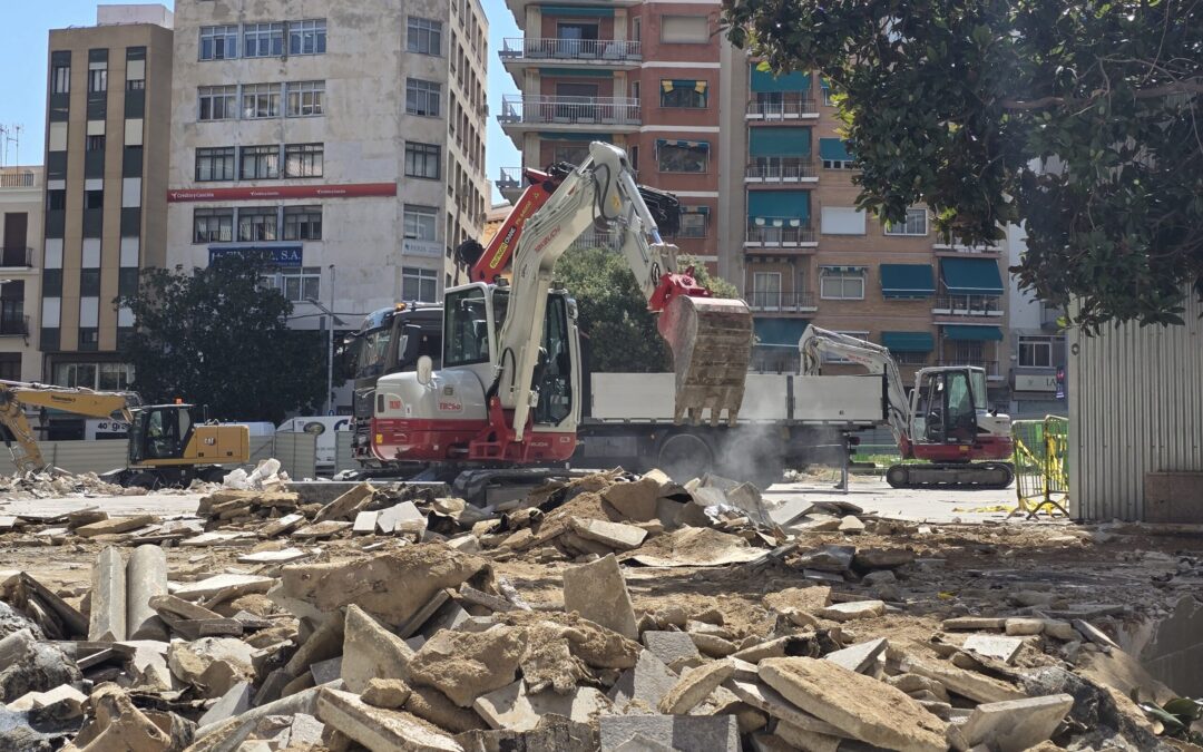 Las obras de remodelación de la Plaza de la Constitución de Jaén ya son visibles